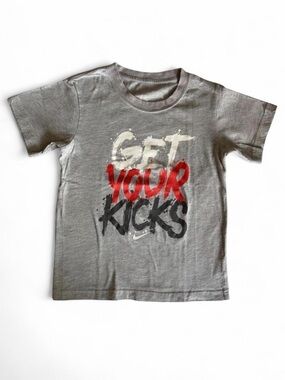 Nike Kids "Get Your Kicks" Graphic Tee Heather Grey Size 6